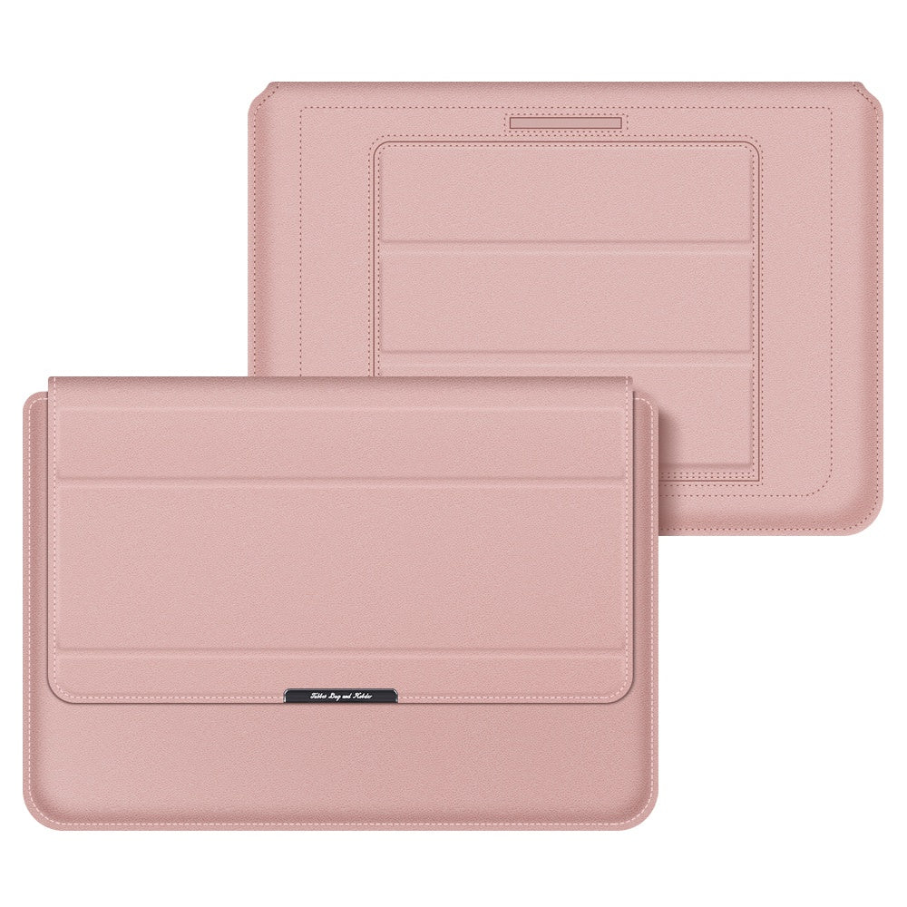Foldable Stand Magnetic Flap Laptop Sleeve Ultra Thin PU Leather Protective Case for 15/15.6inch Notebook - Rose Gold Foldable Stand Magnetic Flap Laptop Sleeve Ultra Thin PU Leather Protective Case for 15/15.6inch Notebook - Rose Gold